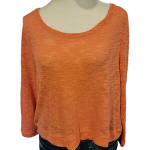 Wallflower Round Neckline 3/4 Sleeve Cropped Sweater Size XL